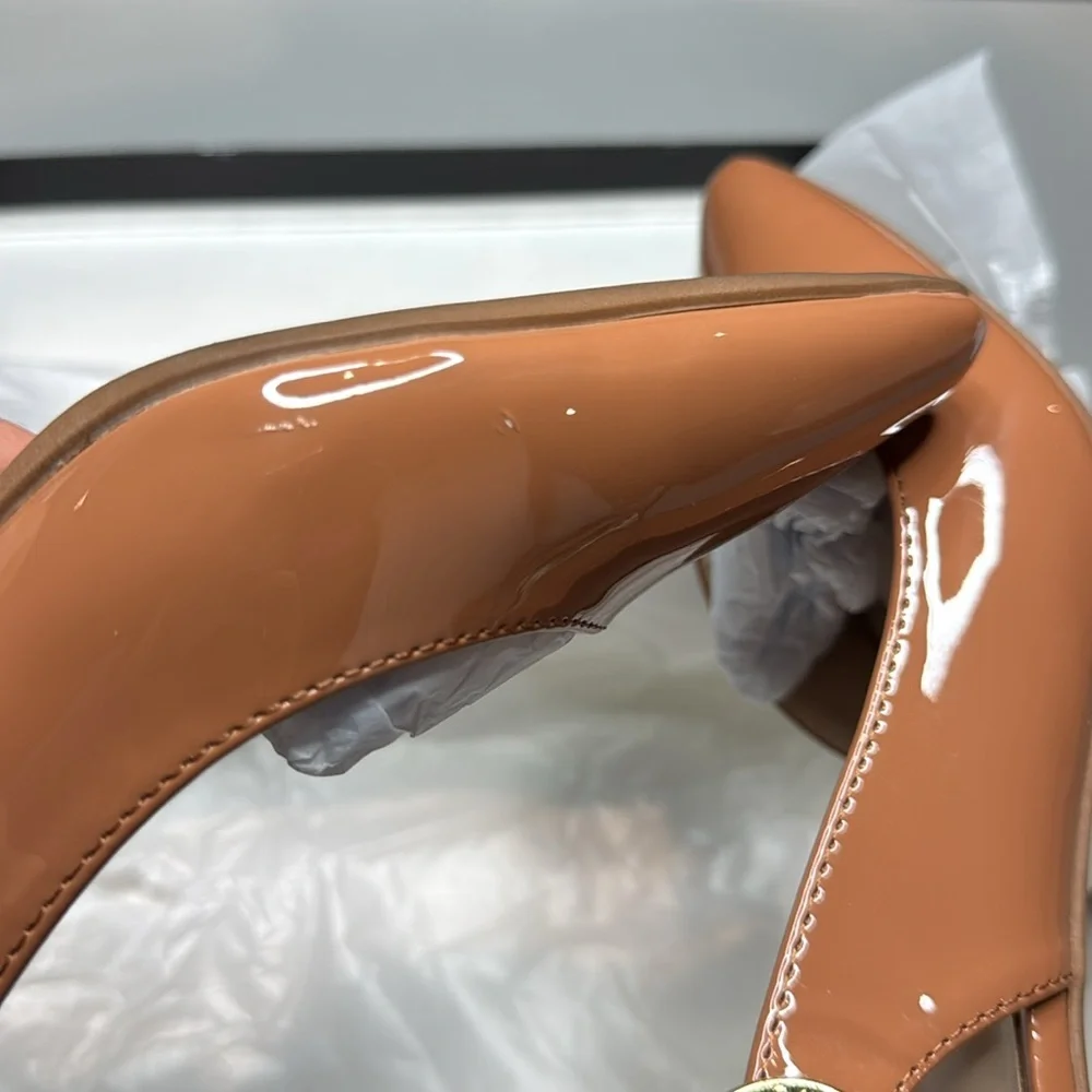 Jones New York Women's Candree Pointed Toe Block Heel Slingback Pumps Dark Nude - Picture 5 of 8